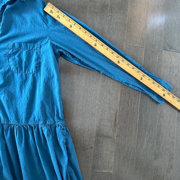 Grayson Frank‎ & Eileen Changemaker Coastal Preppy Shirtdress Vacation Blue M - Picture 6 of 9